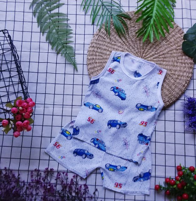 Combo 4b lanh bé trai ba lỗ, tay ngắn 6-9kg