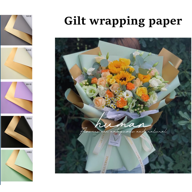 1/5 Giấy Gói Hoa 2 Màu Dày Dặn Chống Thấm Nước Phong Cách Hàn Quốc