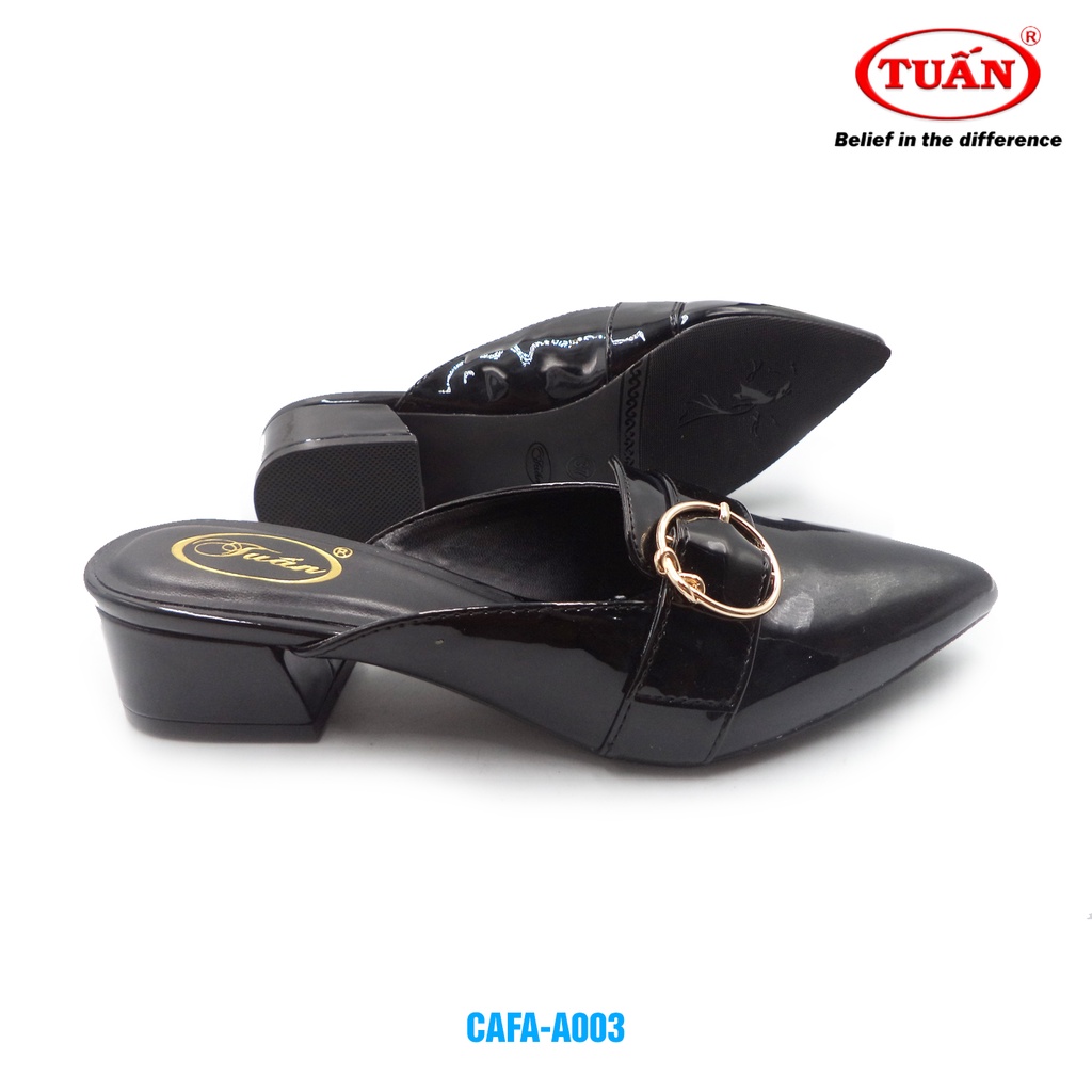 Sục nữ giày cao gót 3f gót vuông thời trang thương hiệu Tuấn CAFA-003