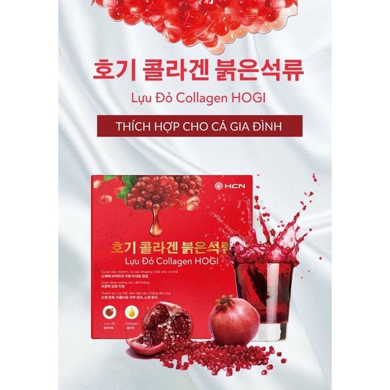 Bột lựu đỏ collagen Hogi 60g hỗ trợ chống oxy hóa, tăng cường sức sống cho da đàn hồi, căng mịng