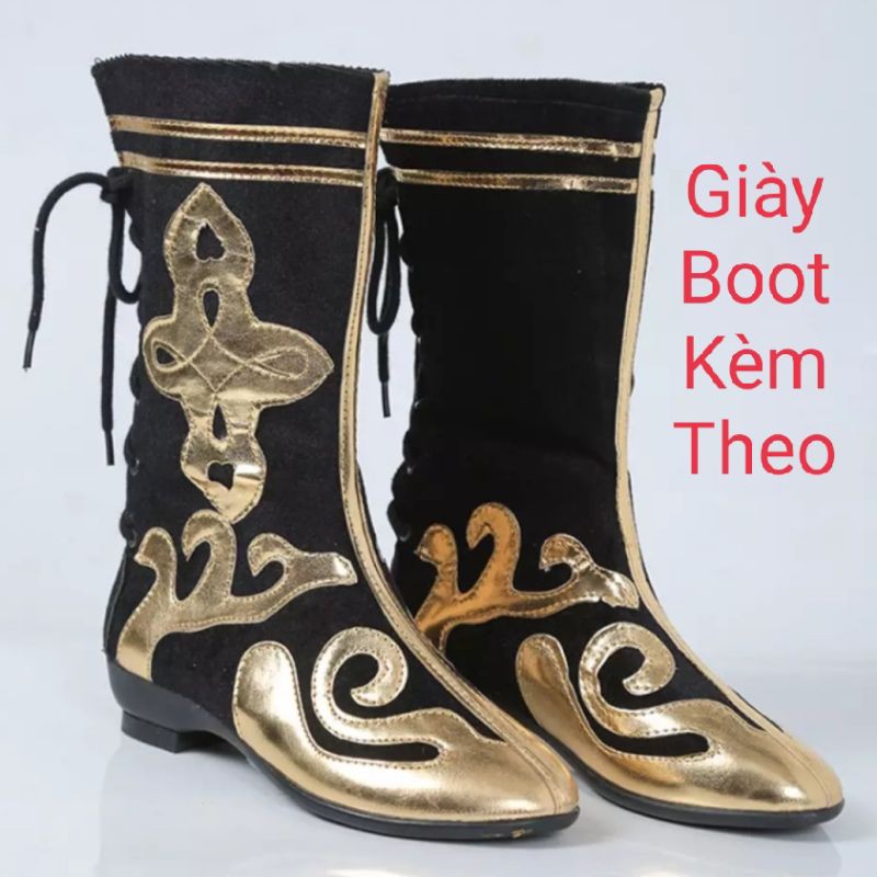 (CÓ SẴN) Trang Phục Tôn Ngộ Không Tề Thiên Đại Thánh Kèm Áo Khoát Đỏ, Giày Boot, Bọc Cổ Tay
