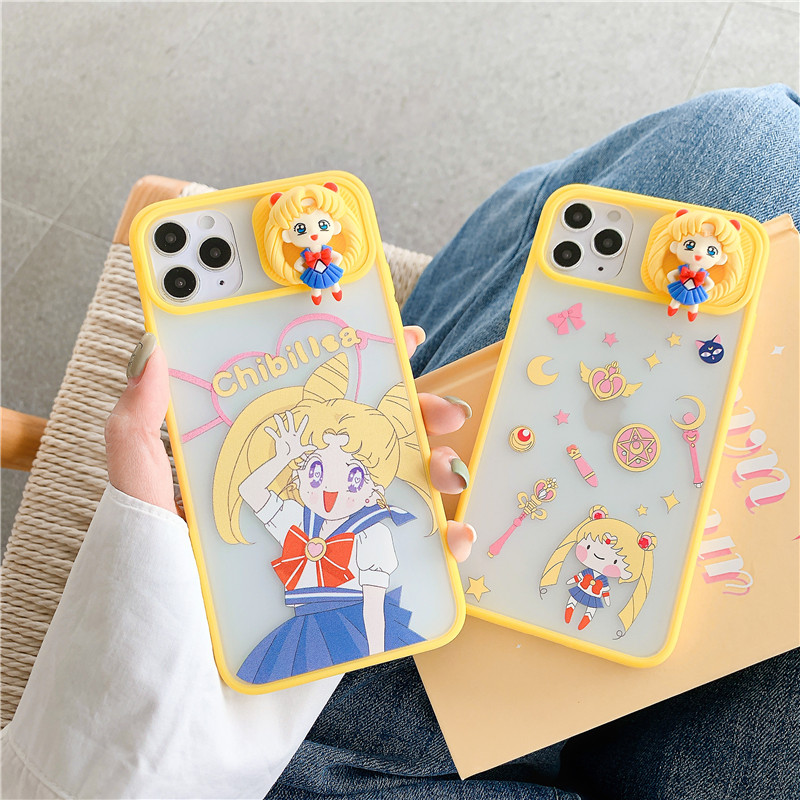 Ốp điện thoại in hình thủy thủ mặt trăng có nắp trượt bảo vệ cho IPHONE 7 8PLUS X XSMAX XR SE2020 12PROMAX 11 11PROMAX