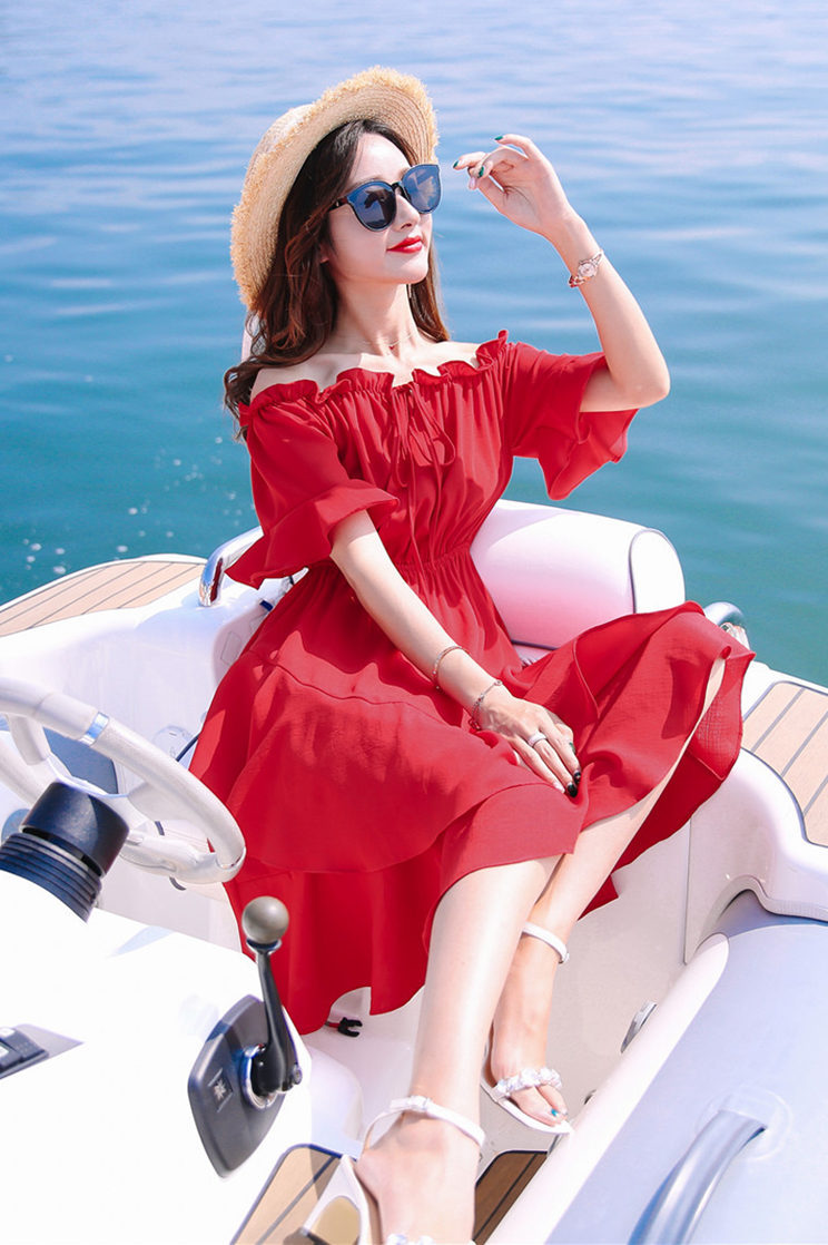 Đầm Nữ Lệch Vai Ngắn Tay Thời Trang Xuân Hè 2021 | BigBuy360 - bigbuy360.vn