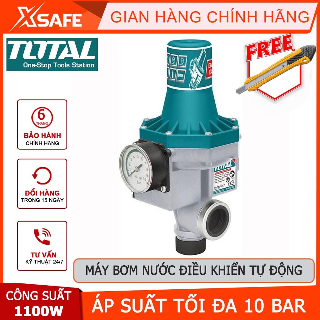 Máy bơm nước điều khiển tự động TOTAL TWPS102 Rờ le tự động, áp suất tối đa 10 bar, dòng điện liên tục 10A - Chính hãng