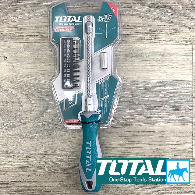 TOTAL Bộ 12 Công Cụ Tuốc Nơ Vít Thay Đổi Trục THT250FL1206 Điện Sài Gòn