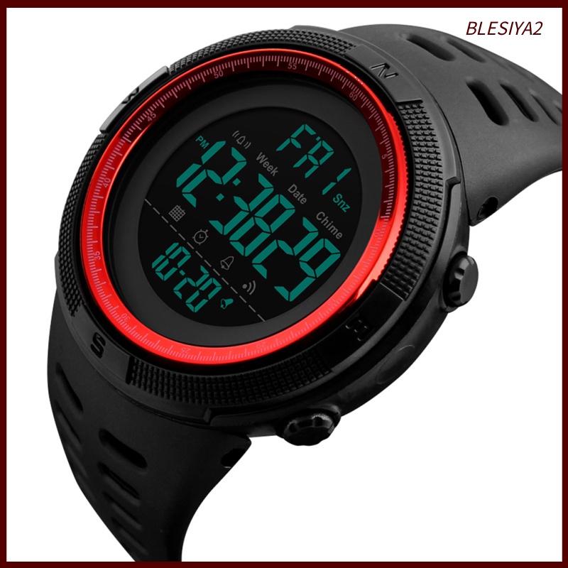 [BLESIYA2] 1251 Men's Digital Sports Watch Waterproof Stopwatch Countdown Auto Date Alarm