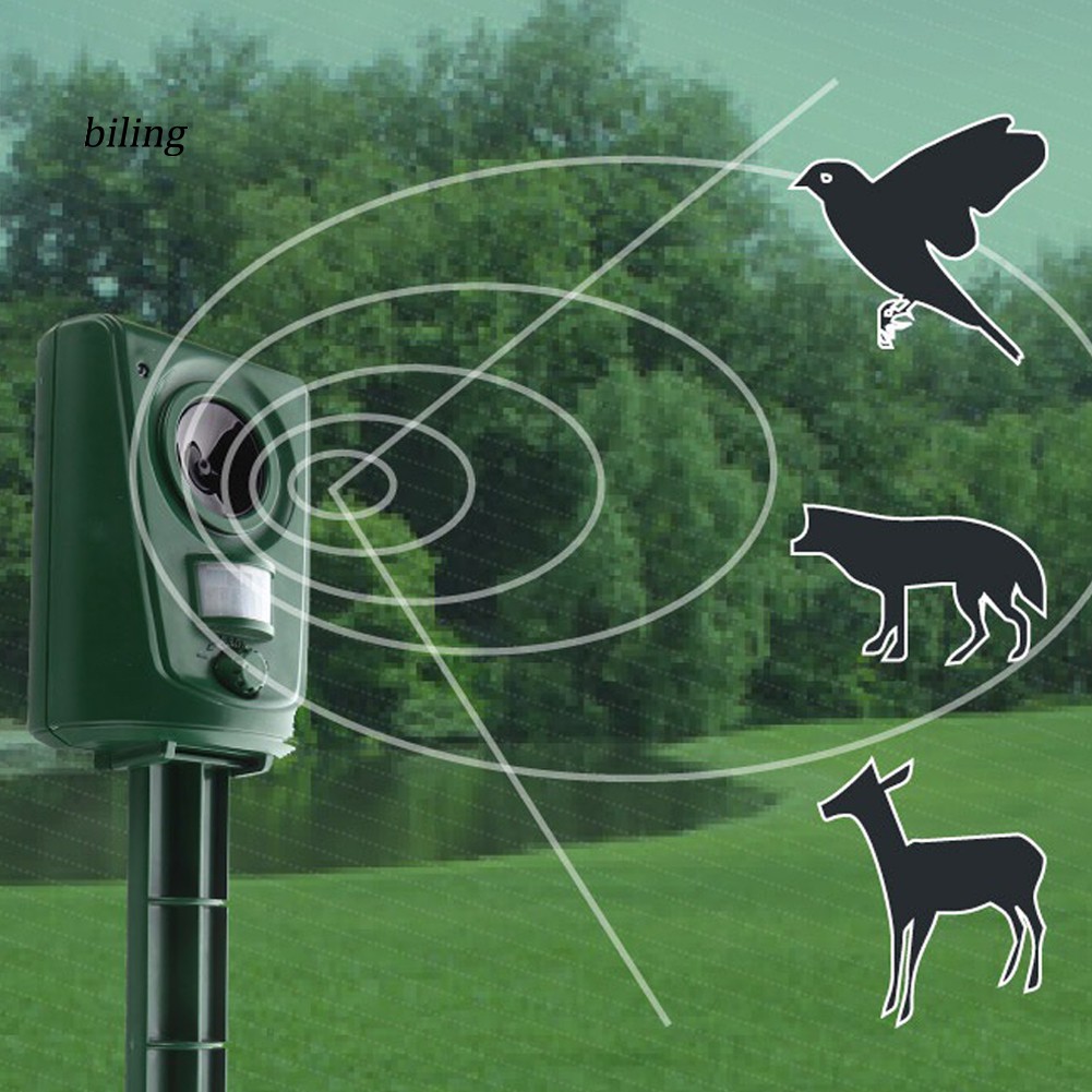 ✿yyyp✿-Outdoor Garden Solar Ultrasonic Animal Bird Dog Repeller PIR Sensor Dispeller