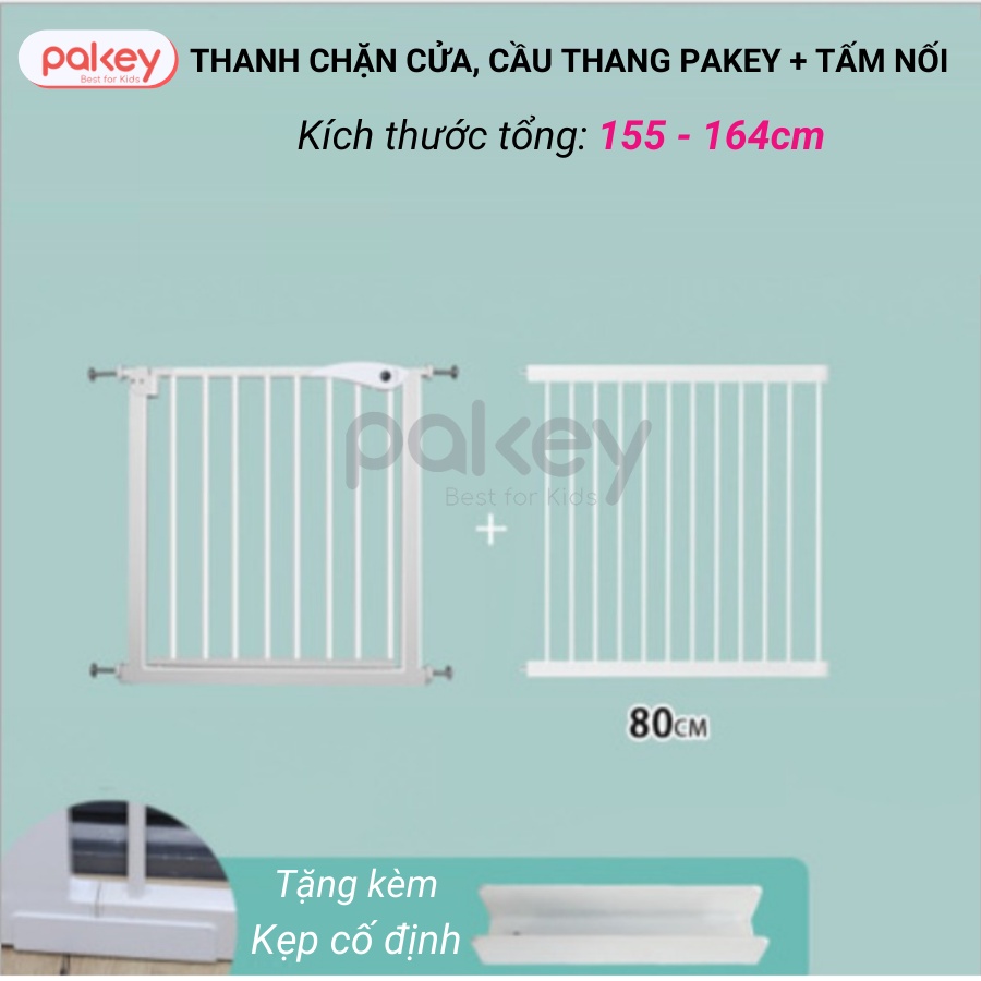 Thanh Chắn Cầu Thang, Thanh Chắn Cửa Pakey Không Khoan Tường Cao 79cm Bảo Vệ An Toàn Cho Bé Yêu