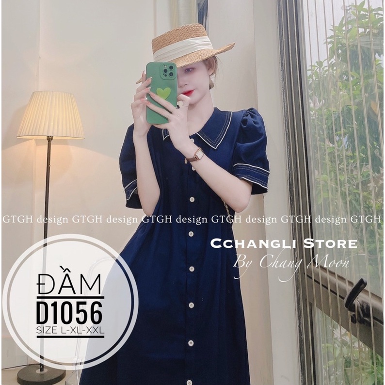 Bigsize Đầm sơ mi viền D1056
