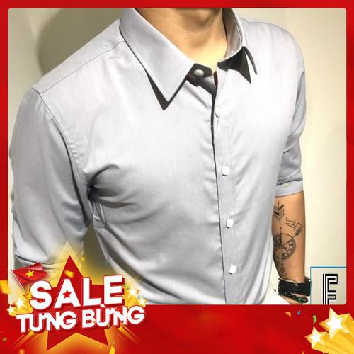 Áo sơ mi nam F8888 Màu Ghi Xám loại Cao cấp - Hàng nhập khẩu