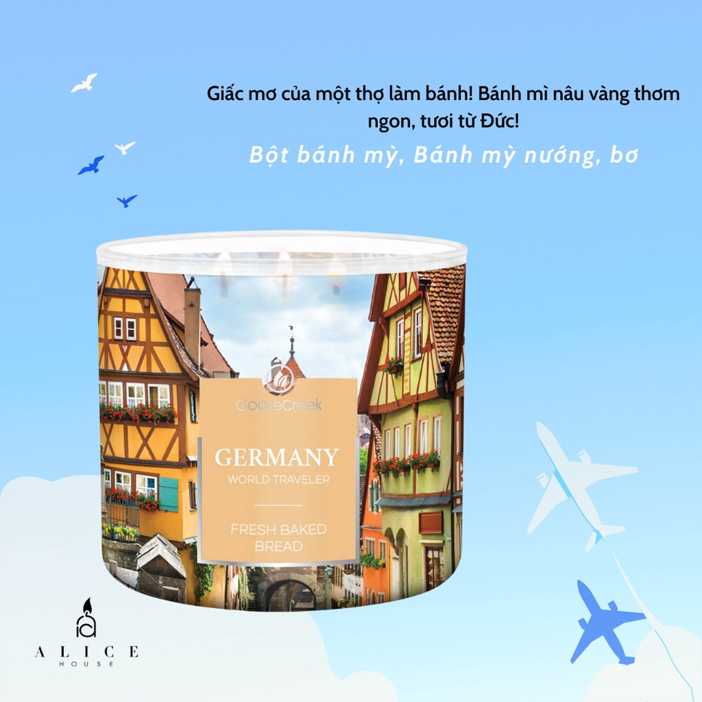 Nến thơm Goose Creek WORLD TRAVELER 3 bấc 411g