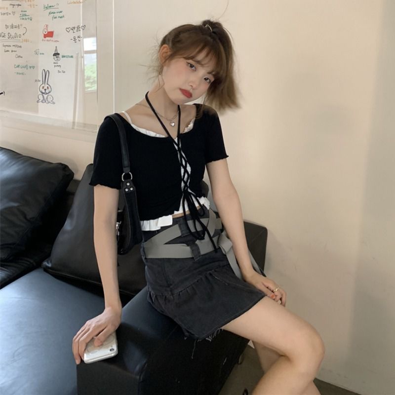 Bộ Đồ Hai Mảnh Áo Khoác Và Áo Hai Dây Thời Trang Mùa Hè Kiểu Đường Phố Dành Cho Bạn Nữ 2022