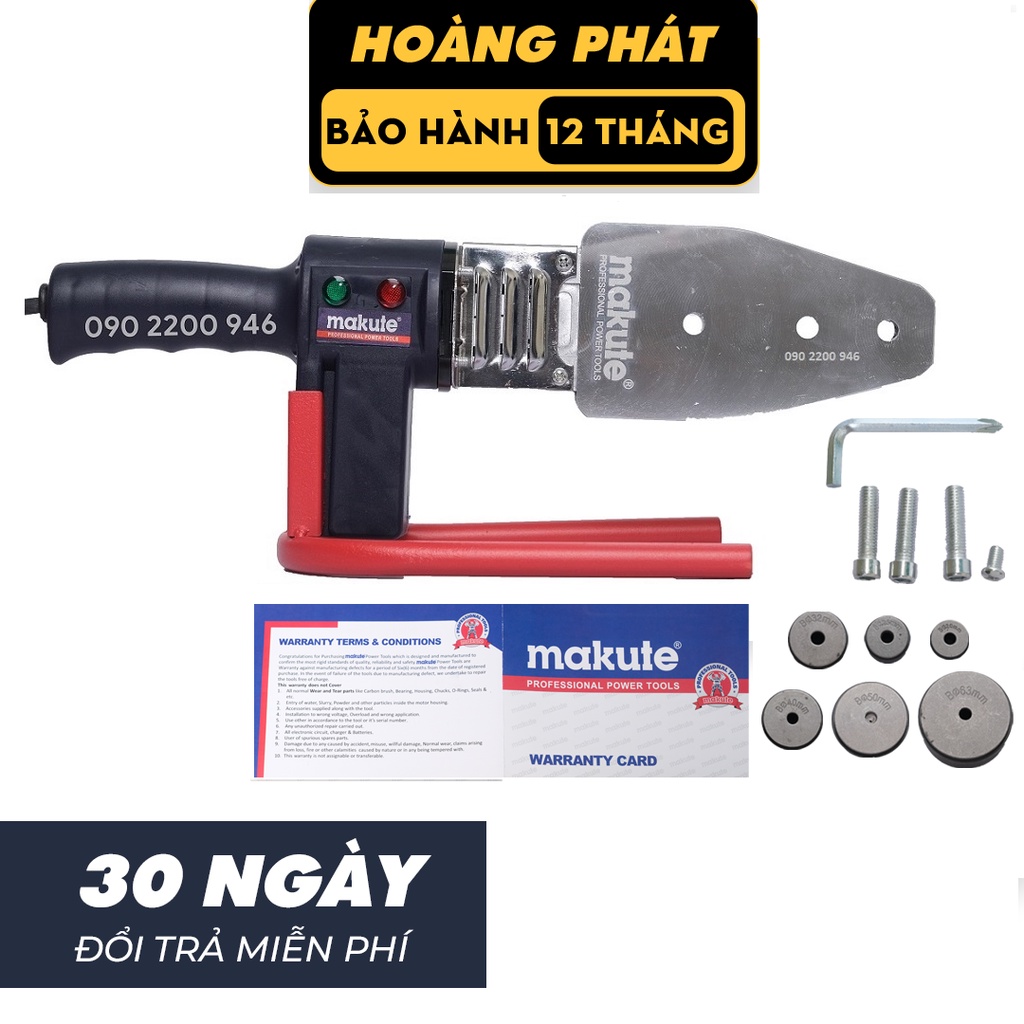 Máy Hàn Nhiệt ống ppr | máy hàn nhiệt ống nước MAKUTE PW003 20-63mm (3 Lỗ Hàn)