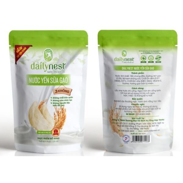 Hộp 6 Túi Tiện Dụng Nước Yến Sữa Gạo Dailynest (120ml x 6 Túi)