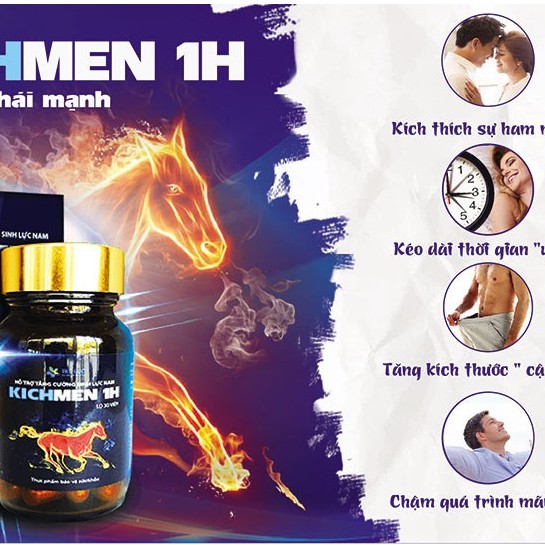Kichmen 1H - Hỗ trợ tăng cường sinh lý nam, làm chậm quá trình mãn dục nam