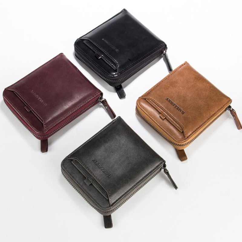 ✔Ví Ngắn Đựng Thẻ Bằng Da Có Nhiều Ngăn Đựng Thẻ Phong Cách Cổ Điển Dành Cho Nam Sinh