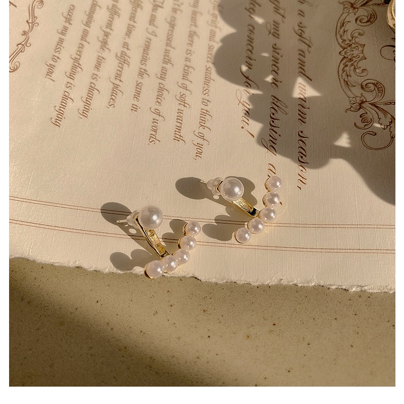 Khuyên tai đính hạt ngọc trai nhân tạo phong cách Hàn Quốc đơn giản thời trang dành cho nữ