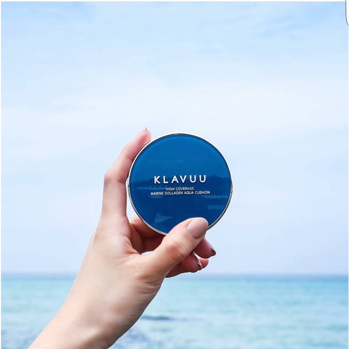 Phấn Nước Dưỡng Ẩm Klavuu Blue Pearlsation High Coverage Marine Collagen Aqua Cushion SPF50+ PA+++ 12g