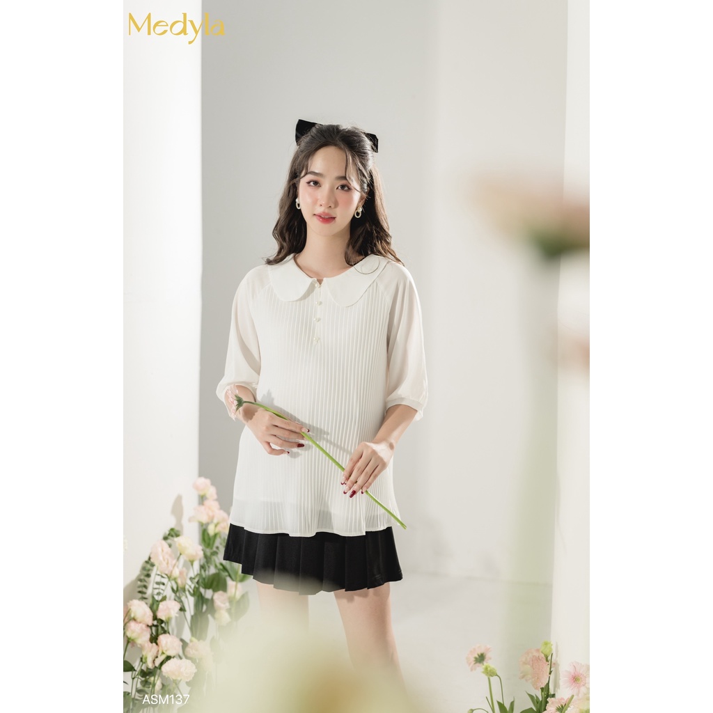 MEDYLA - Áo sơ mi bầu công sở vải xốp cho bầu đi làm đi chơi cực xinh - ASM137