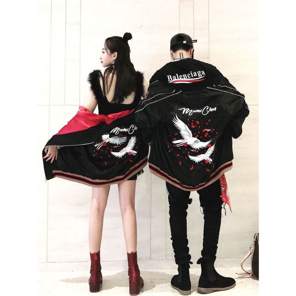 MAMC - Áo Khoác Bomber Unisex Nam Nữ Thêu Hạc - Souvenir Jacket