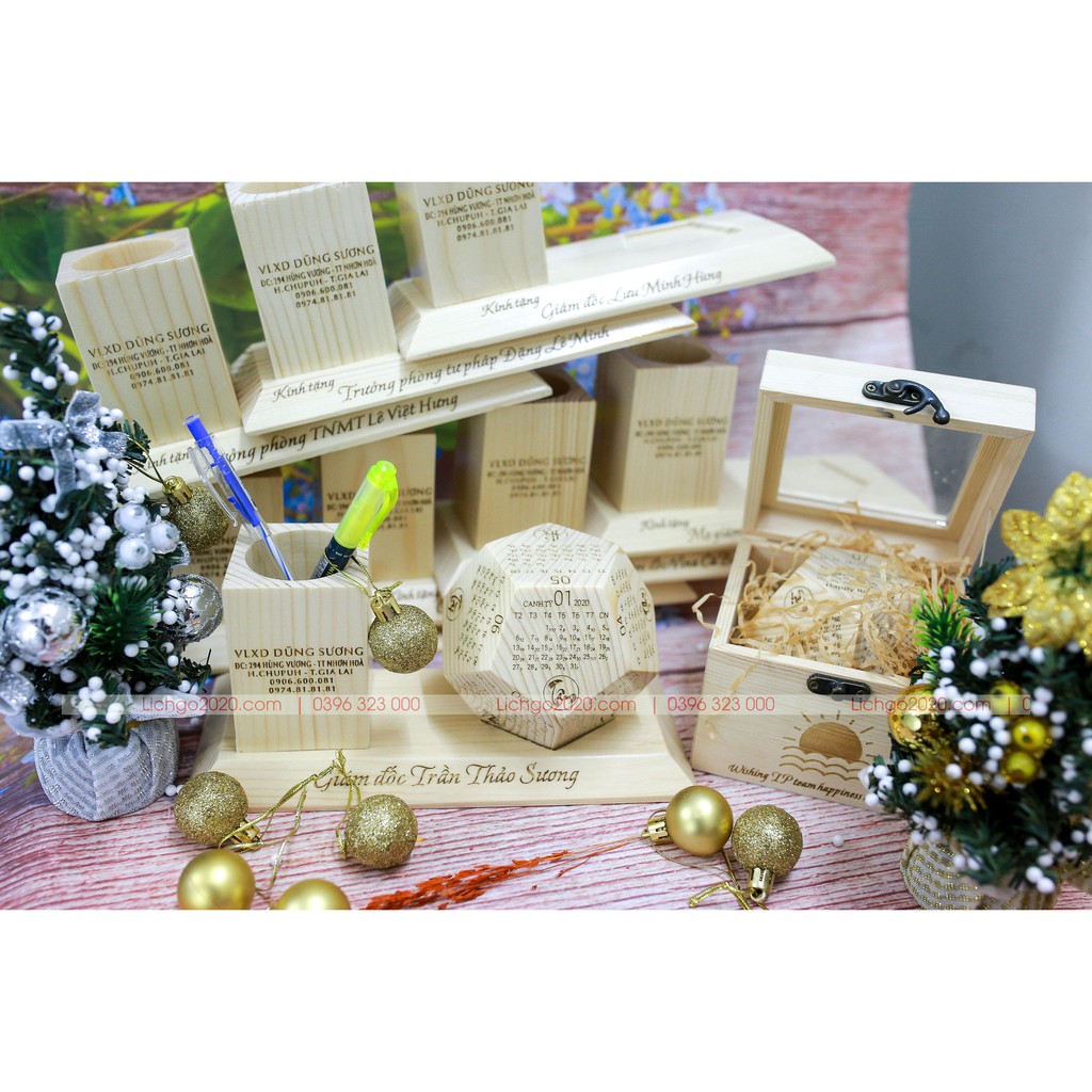 Lịch 2021 Gỗ đặc nguyên khối kèm đế, in khắc theo yêu cầu (Hàng chuẩn xuất khẩu nước ngoài) | BigBuy360 - bigbuy360.vn