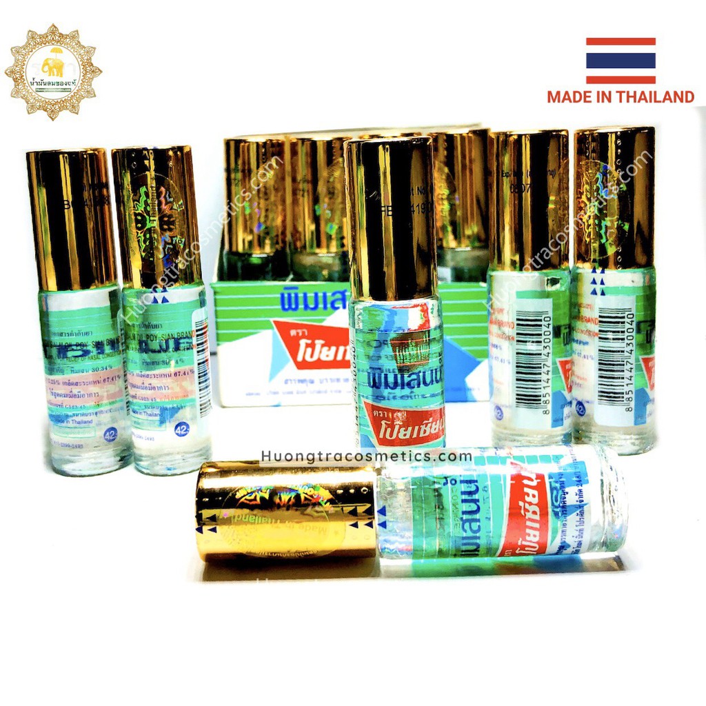 Dầu Bi Lăn ⚡𝗧𝗵𝗮́𝗶𝗹𝗮𝗻𝗱⚡ Dầu Lăn Thảo Dược Pim-Saen Balm Oil Poy-Sian 5ml