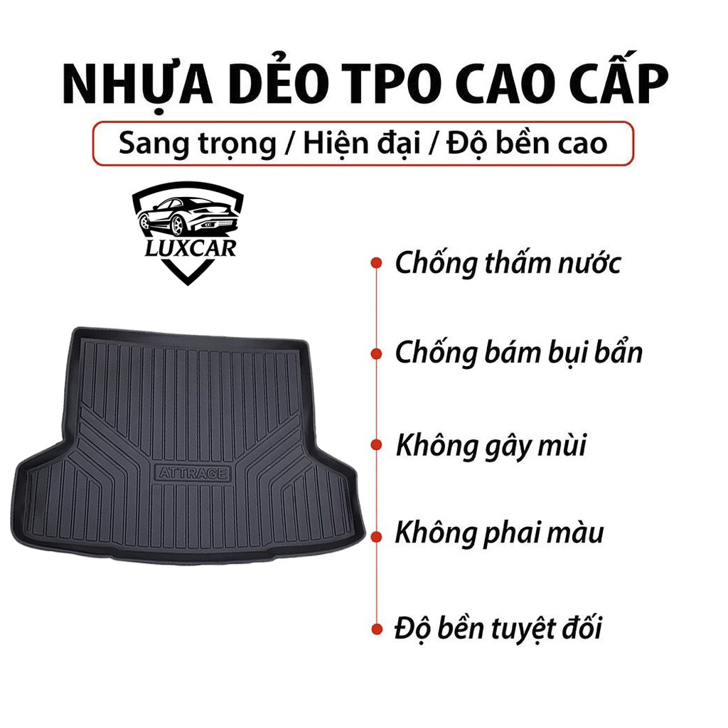 Lót cốp ô tô MITSUBISHI, chất liệu nhựa dẻo TPO cao cấp LUXCAR (full các dòng xe của hãng)