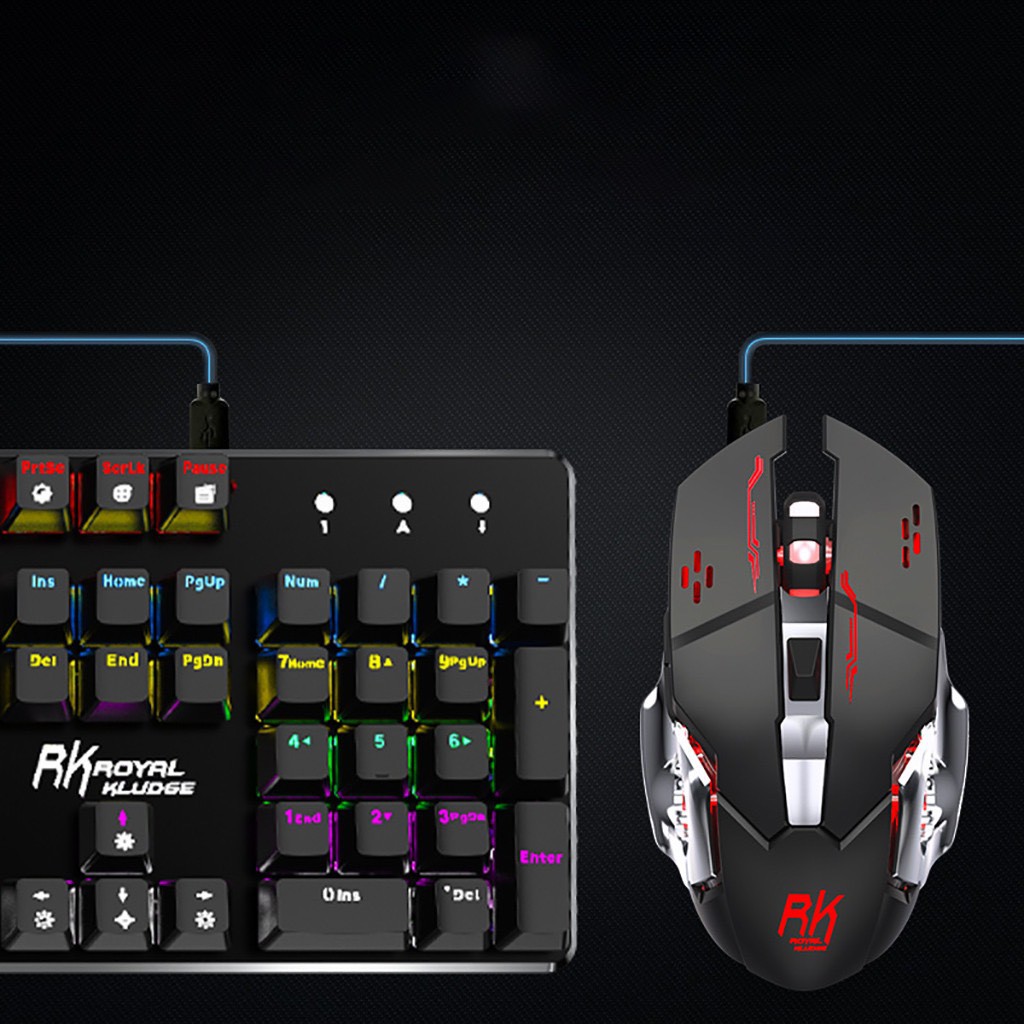 ROYAL KLUDGE RK G528 | Combo bàn phím cơ và chuột không dây G528 pin sạc, bảng kim loại có đèn LED hỗn hợp