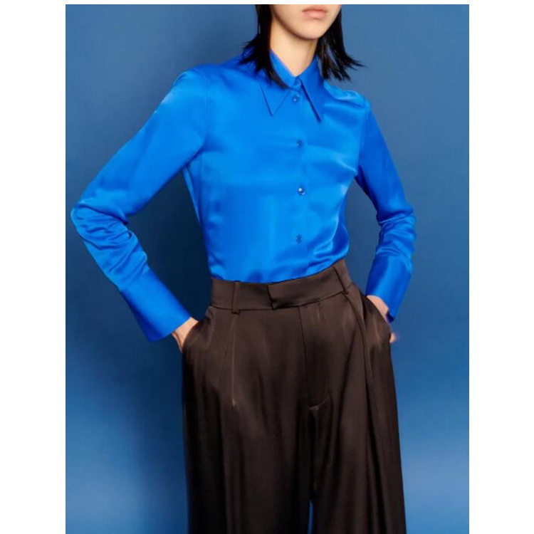 Zara Áo Sơ Mi Lụa satin Thời Trang Thanh Lịch Cá Tính