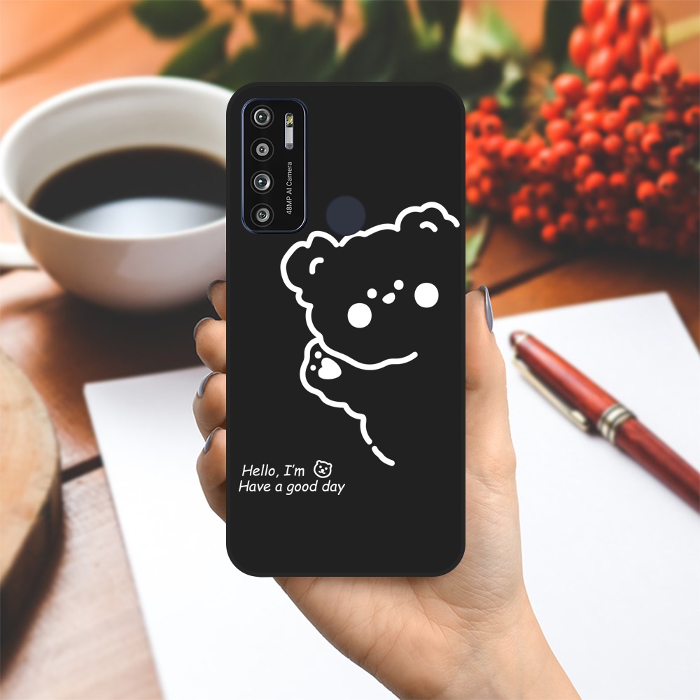 Ốp lưng Vsmart Joy 3/Joy 4/Active 3/Bee 3/Live/...dẻo đen hình Gấu Hello