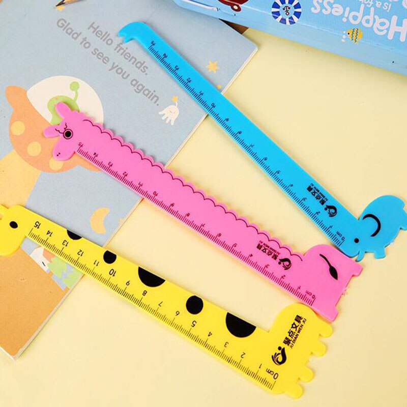 Bộ 3 thước kẻ 15cm hình hươu cao cổ xinh xắn dễ thương