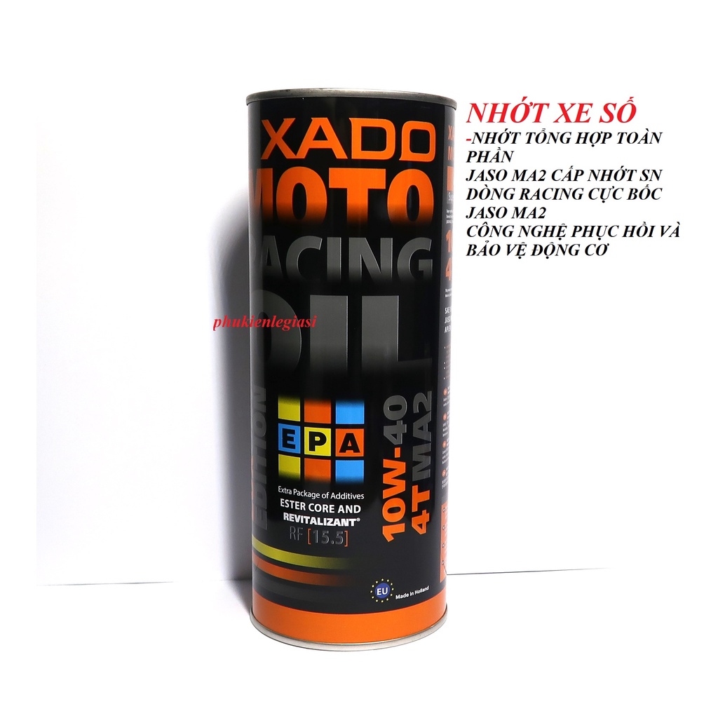 Nhớt Xado Racing V2 xe số 10W40 API SN JASO MA2 tổng hợp toàn phần Xuất Xứ: ukraine