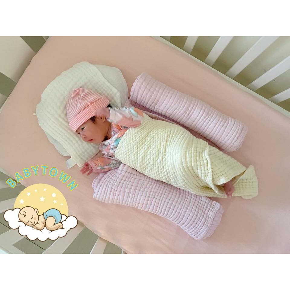 CHÍNH HÃNG L'ANGE - KHĂN TẮM VẢI BÔNG 6 LỚP SIZE 70x95, 70x120