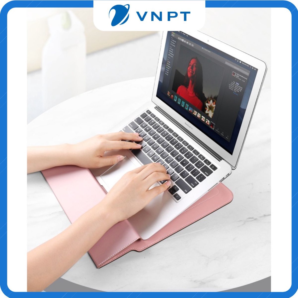 [ 3 in 1 ] Bao da PU cho Macbook Laptop, kê tản nhiệt kiêm kê cổ tay  mẫu 2021 hoàn toàn mới , 3 tính năng