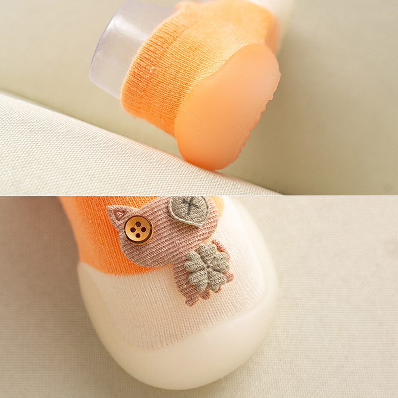 Vớ Cao Su Cotton Mềm Mại Co Giãn Chống Trượt In Hình Động Vật Hoạt Hình Thời Trang Thu Đông Cho Trẻ Sơ Sinh