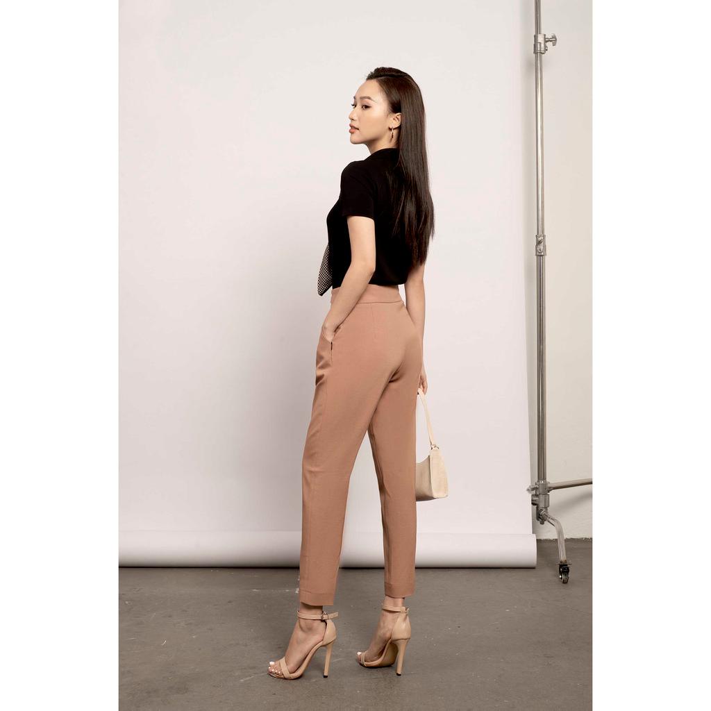 Áo sơ mi cổ đức, cộc tay, phối dây buộc kẻ caro nhỏ MMOutfit M-AO071021216