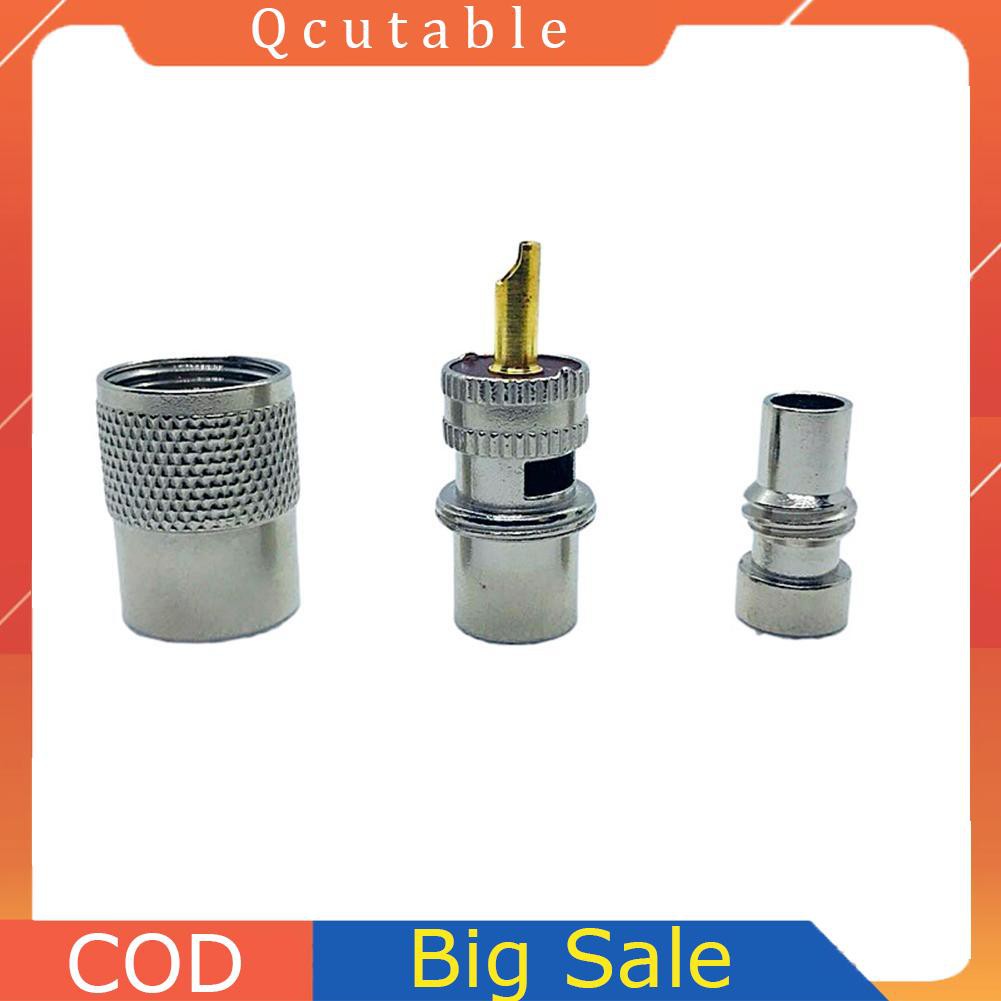 Set 10 đầu nối dây cáp đồng trục Uhf Pl259 Male-On Rg8 Rg58 Rf