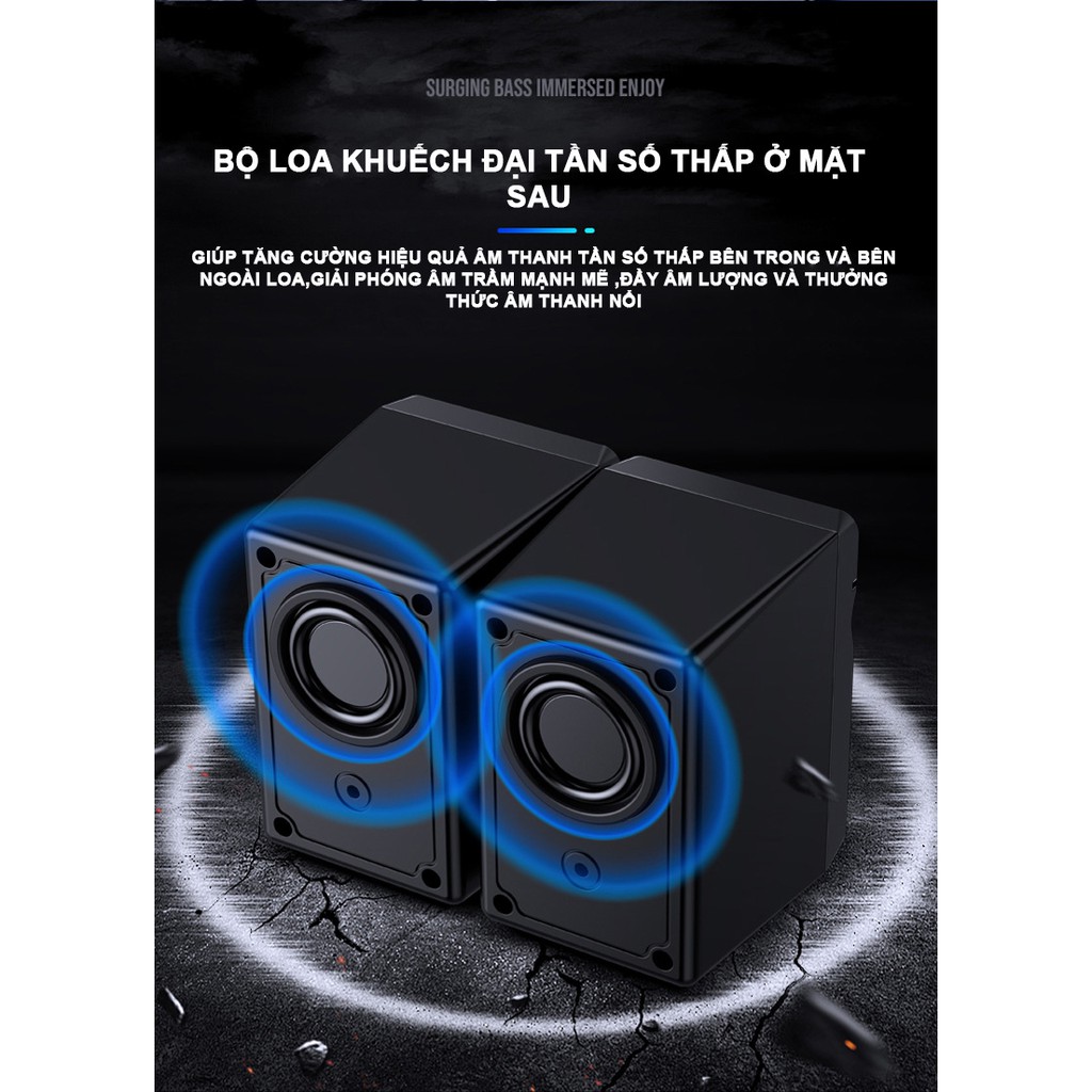 Loa vi tính Bluetooth SADA V-128 âm Bass Trầm nổi loa di động Eagle Eye dùng cho điện thoại, máy tính bảng, laptop