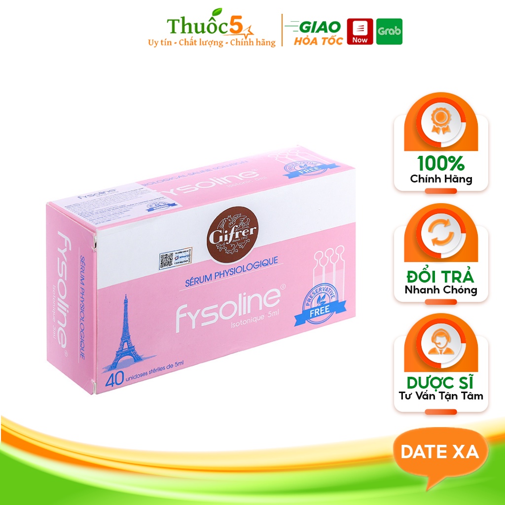 Nước muối sinh lý Fysoline Isotonique vệ sinh mắt mũi hộp 40 ống