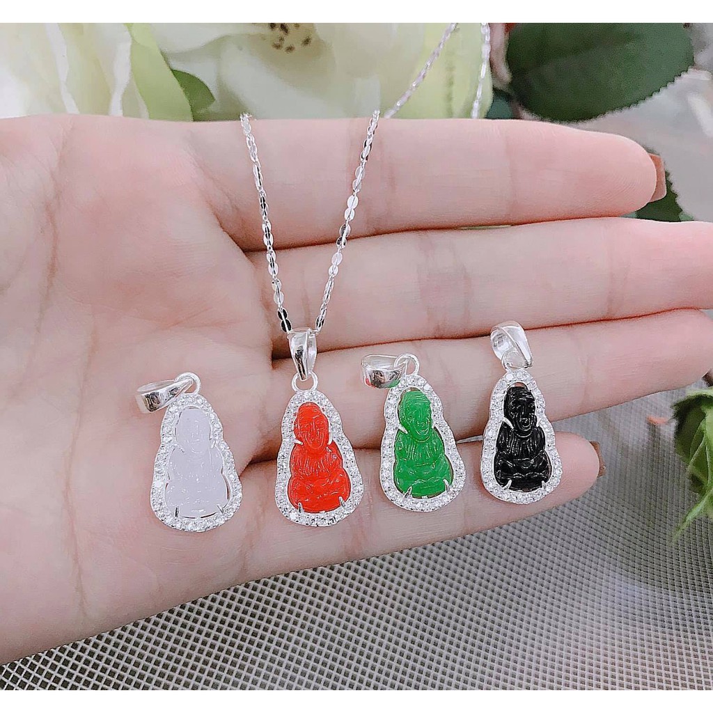 Dây chuyền nữ bạc ta Mặt phật , sáng bóng - Vàng Bạc khải Khải