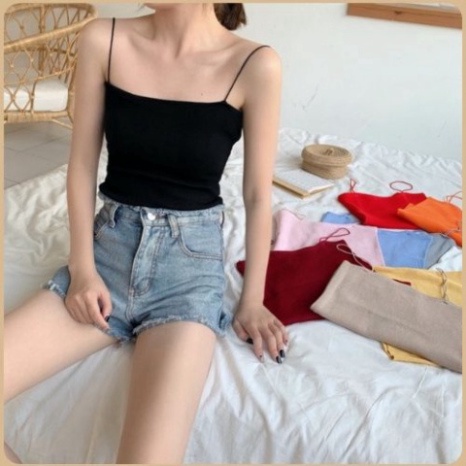 Áo Thun Nữ, Áo Croptop 2 Dây  Thun Cotton, Áo Thun Hai Dây Croptop Kiểu Sexy Body Dáng Ôm Nữ Siêu Đẹp - men87_store