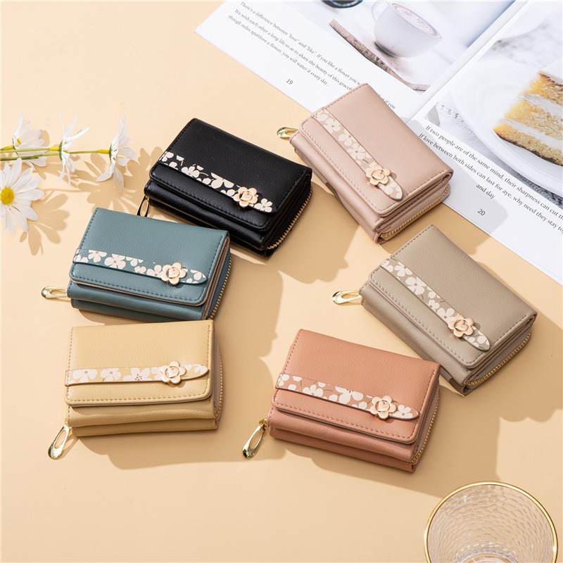 Ví nữ mini đựng tiền cầm tay chĩnh hãng PRETTYZYS hoạ tiết xinh xắn nhiều ngăn chất da PU cực bền PS37 -MIMOZA.VN