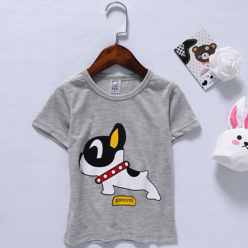 Set Đồ Mùa Hè 2 Món Bằng Vải Cotton In Hình Cún Hoạt Hình Thời Trang Cho Bé Trai