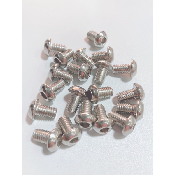 Ốc bulong M6 6li10 6li1 inox dù nhỏ đầu vít và lục giác, chất liệu không gỉ
