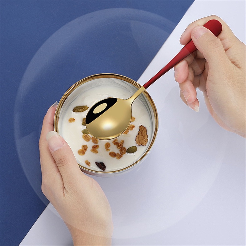 Muỗng Cà Phê Bằng Thép Không Gỉ Có Tay Cầm Nhiều Màu Sắc Khác Nhau Tùy Chọn