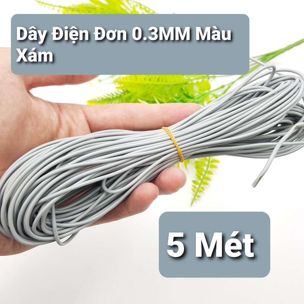 Cuộn Lẻ 5 Mét Dây Điện Đơn 0.3MM Lõi Đồng Các Mâu❤️Dây Điện 0.3MM Kết Nối Thiết Bị Nhiều Mầu