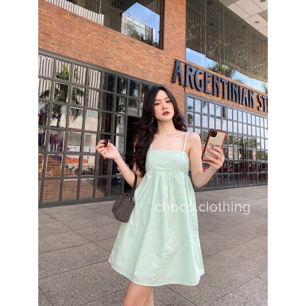 Đầm 2 dây ngắn dáng xòe babydol đủ màu đáng yêu nữ tính