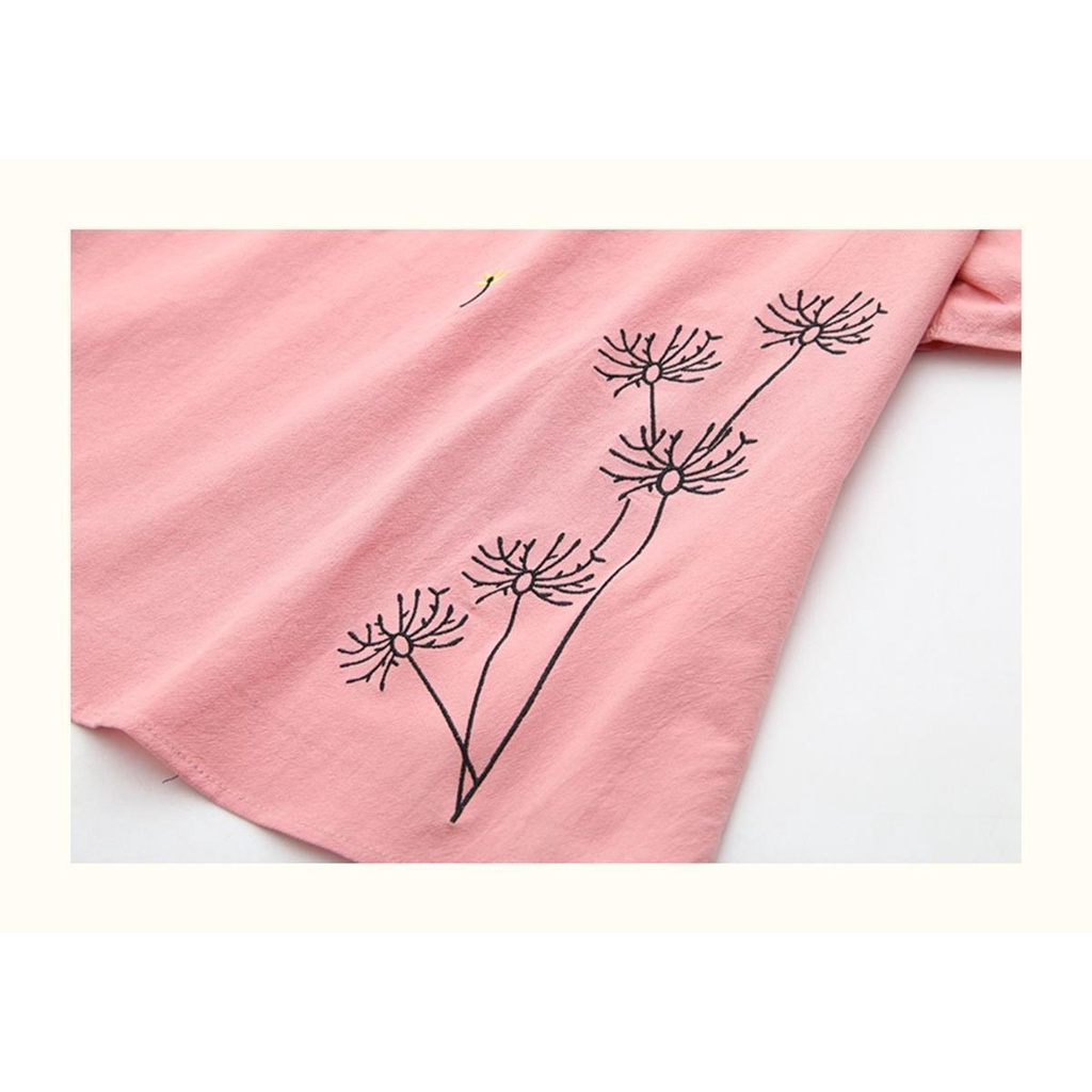 Áo thun tay ngắn dáng rộng in họa tiết thời trang mùa hè cho phụ nữ trung niên