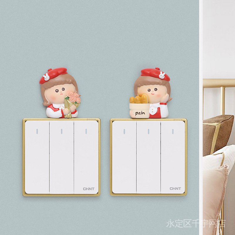 Miếng Dán Trang Trí Công Tắc Điện 3D Bằng Nhựa