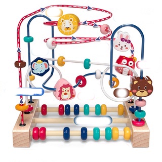 Đồ Chơi Mê Cung Hạt Gỗ Nhiều Màu Sắc Giáo Dục Sớm Cho Bé